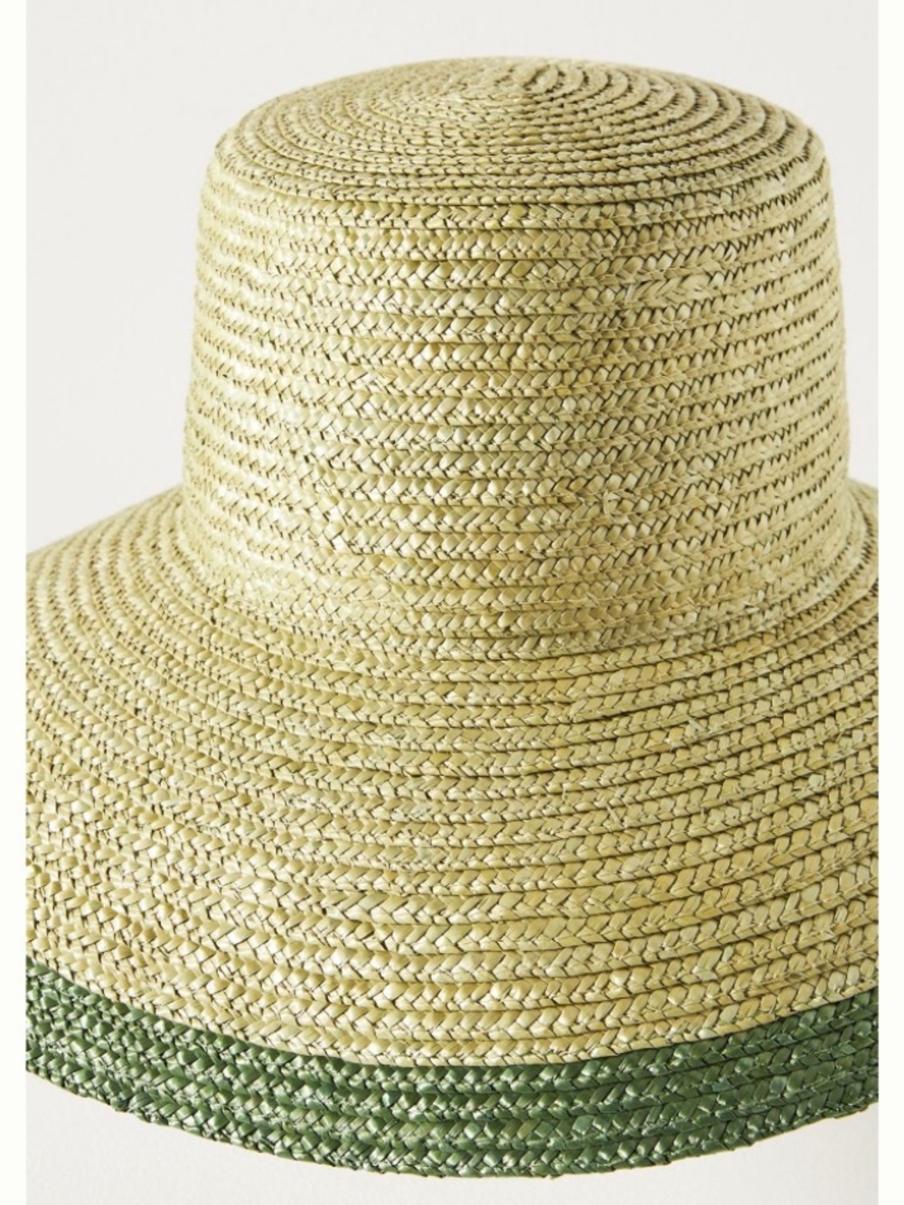 Anthropologie Wyeth Flower Pot Bucket Hat Straw Green Beach Vacation NEW NWT - Picture 7 of 14